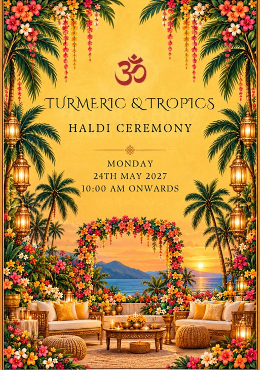 Turmeric and Tropics haldi card